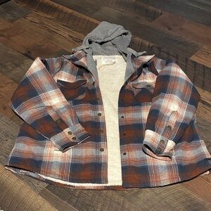 Natural Reflections Blue and Brown Plaid Jacket